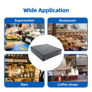 Cajón <span class=keywords><strong>de</strong></span> <span class=keywords><strong>caja</strong></span> registradora POS <span class=keywords><strong>de</strong></span> 335mm <span class=keywords><strong>de</strong></span> ancho YHDAA, 4 bandejas <span class=keywords><strong>de</strong></span> billetes ajustables y 8 bandejas <span class=keywords><strong>de</strong></span> monedas extraíbles, interfaz RJ11 para sistema POS - Product Image 2