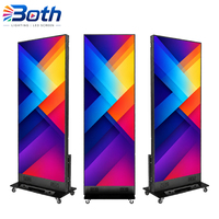 Afficheur LED portable ultra-fin pour intérieur, panneau publicitaire numérique mince avec animation, OEM