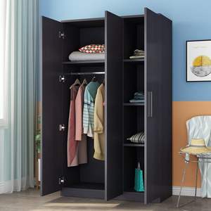 <span class=keywords><strong>Armario</strong></span> de madera maciza minimalista moderno Simple económico para el hogar, dormitorio, habitación de alquiler, <span class=keywords><strong>armario</strong></span> de almacenamiento de apartamento pequeño con cajón - Product Image 1