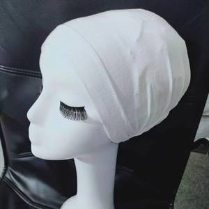 Sous-bonnet élastique uni, nouveau sous-bonnet musulman ethnique réglable avec lacets, couleur unie - Product Image 1