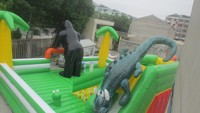 QIQU Combo Inflable Resistente para Escalada en Pared con Diseño de Animales de la Selva, 20x6m, Capacidad de 2000kg, Ecológico