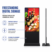 Kiosque d'affichage numérique autonome 43/55/65 pouces, écran publicitaire LCD portrait commercial pour les entreprises de vente au détail