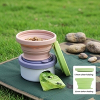 Gamelle de voyage pliable 3-en-1 pour chien, personnalisable avec logo, en silicone écologique, durable, étanche et anti-fuite