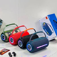 BOOMBOX360 Enceinte portable étanche Bluetooth Radio FM/TF/USB Lumière LED RVB Stéréo Bass Woofer Tissu Actif HIFI Enceinte BT