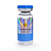 Autocollants personnalisés avec logo pour l'emballage de flacons en verre transparent de 3 ml, 5 ml, 10 ml pour matières premières de peptides