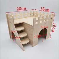 Maisonnette en bois écologique de luxe pour hamsters, avec labyrinthe, cachette, accessoires de cage et plateforme avec échelle pour hamsters syriens