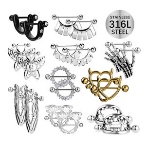 Anillos para pezones de 1000 estilos, nuevo diseño, joyería Sexy para <span class=keywords><strong>mujer</strong></span>, anillos de pecho de circón de acero inoxidable - Product Image 2