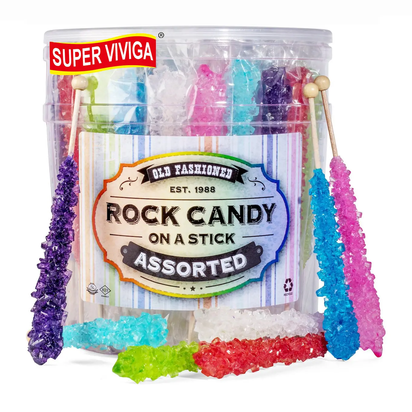 ODM colorful wedding crystal rock candy sticks lollipop