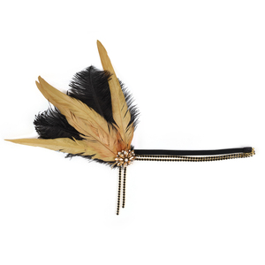 Phụ Nữ Cổ Điển 1920S Gatsby Đảng Lông Mũ Đầu Sang Trọng Rhinestone Đính Cườm Tua Flapper Headband Tóc Phụ Kiện - Product Image 5