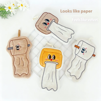 Serviettes en microfibre créatives en forme de rouleau de papier, très absorbantes, sans peluches, à suspendre pour la maison et la décoration hôtelière
