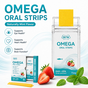 Strisce Orali Dissolubili OKTW DHA EPA Omega-3, Comode per l'Uso Quotidiano, Nutrizione Omega per Adulti, Gusto Menta e Fragola, Disponibili - Product Image 1