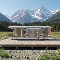 Cabane Apple préfabriquée moderne en acier, mini-maison sur roues entièrement équipée, pod de jardin mobile, bureau, boutique, toilettes, maison portable pour jardin