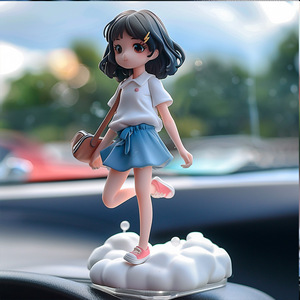 Custom Car <b>Doll</b> On Cloud Girl Cartoon Figurine 4-4.9in Plastic Molded Indoor Decor - Product Image 3