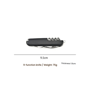 Couteau pliant multifonction en acier inoxydable pour la survie en milieu sauvage avec 9 fonctionnalités et usages polyvalents - Product Image 4