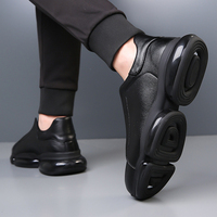 Sepatu Platform Board untuk Pria Hitam Coklat Slip-On Sol Tebal Kasual Nyaman Sneakers Pabrik OEM Stok RTS