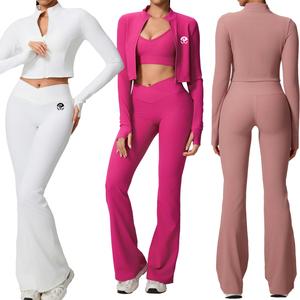 Ensemble de sport sans couture taille haute pour femme, respirant, sculptant, short d'entraînement, tenue de fitness - Product Image 2