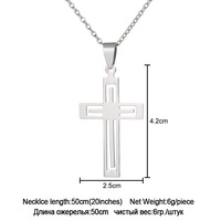 Promotion Américaine Chaîne à Maillons Entrelacés Plaqué Or PVD Collier Pendentif Croix Ankh en Acier Inoxydable pour Femme
