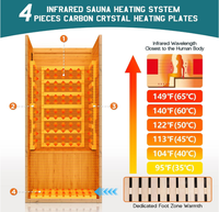 Sauna infrarouge personnalisé, best-seller, facile à assembler, pour 1 personne, faible EMF, 110V, en bois d'épinette, sauna sec