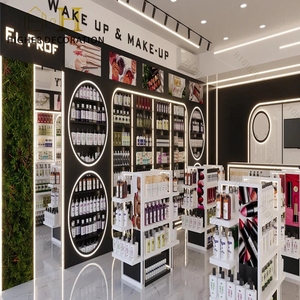 Présentoir de produits capillaires pour <span class=keywords><strong>pharmacie</strong></span>, vitrine en <span class=keywords><strong>bois</strong></span> avec éclairage LED pour magasin de cosmécéutiques - Product Image 6