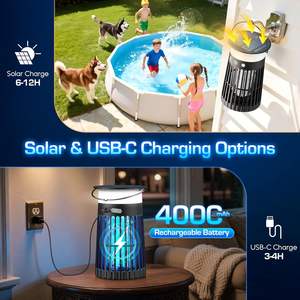 Saijzek nouveau brevet haute tension solaire Bug Zapper extérieur/intérieur RGB flamme lampe pour mouches et moustiques - Product Image 4