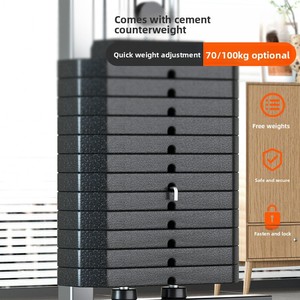 Máquina de Poleas de Acero de Brazo Único, Estación de Poleas Lat Pulldown, Plataforma <span class=keywords><strong>Multifuncional</strong></span> para Dominadas, Equipo de <span class=keywords><strong>Fitness</strong></span> <span class=keywords><strong>Multifuncional</strong></span> para el Hogar 70kg/100kg - Product Image 3