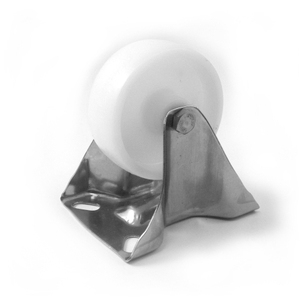 Roulette à plaque fixe en acier inoxydable blanc SKU 7110018 Ø 100 mm Diamètre de la roue - Product Image 1