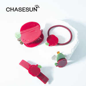 กิ๊บติดผม Chasesun รูปแอปเปิ้ล ขนาด 6.5 ซม. กิ๊บหนีบผมเรซิ่นขนาดเล็ก สำหรับผู้หญิง ใช้ได้ทุกวัน - Product Image 4