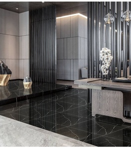 Calacatta Nero Macquina Gạch Sứ Tráng Men Đánh Bóng Màu Trắng Đen Cho Phòng Khách Và Phòng Tắm Gạch Lát Sàn Đá Cẩm Thạch Giá Rẻ - Product Image 5