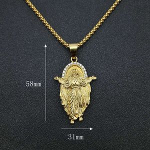 Yunnique – collier avec pendentif YS en acier inoxydable plaqué or et strass, chaîne de 3mm, 60cm, bijoux cadeau, collier à la mode - Product Image 3