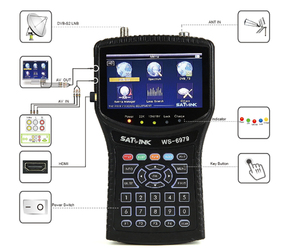 Satelliten-Finder 4,3-Zoll-<span class=keywords><strong>HD</strong></span>-Bildschirm Combo Digital-TV-Signal-Meter Satlink-WS-6979 - Product Image 1