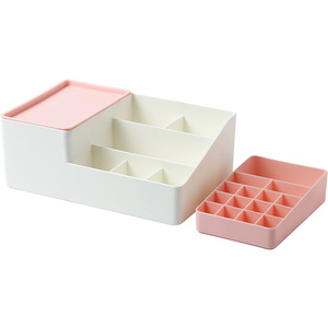 Desktop Cosmetic Storage Box Plastic Jewelry Lipstick Dustproof Makeup Organizer