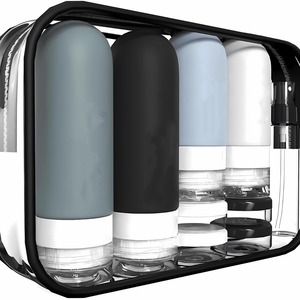 Reusable Silicone <b>Travel</b> <b>Set</b> Eco- Friendly Folding Split CosmeticTravel Outdoor <b>Bottle</b> Leak-Proof Squeezable Containers - Product Image 1