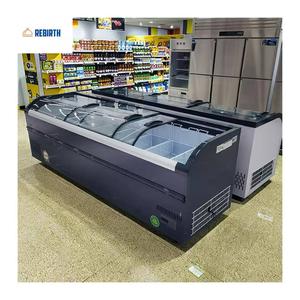 Congélateur de supermarché à température unique de 1,8 m, porte en acier coloré, vitrine de présentation de crème glacée, réfrigérateur horizontal en vente - Product Image 1