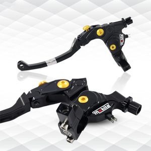 Levier d'embrayage en alliage d'aluminium Mokila, base miroir or-bleu, poignée de frein de moto droite, universel, pour rénovation et amélioration - Product Image 4