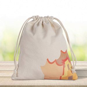 Wholesale Spot Canvas Cotton Bundle Pocket <b>Draw</b> Rope Storage Sachets <b>Small</b> Cloth Bag With Custom logo Printed - Product Image 4