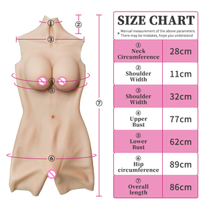 Halbkörper Silikon Brustprothesen Falsche <span class=keywords><strong>C</strong></span>-D-E-Körbchen Brüste Vagina Bodysuit für Cosplay Drag Queen Transgender Crossdresser - Product Image 5
