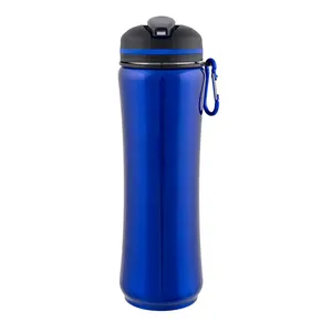 BPA Free 750ML 18/8 Stainless Steel Sport Water Bottle In Mermaid Shape With Flip Up Spout Lid And Carabiner Hook For Drinking