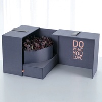 Boîte Cadeau Premium pour Fleurs - Saint-Valentin, Anniversaire - Design à Double Tiroir - Fabriqué en Chine