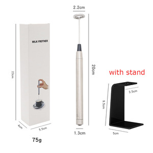 Fouet à main minimaliste en acier inoxydable, mousseur à lait et café à piles, commandes par bouton-poussoir, pour la maison, l'hôtel, portable - Product Image 3