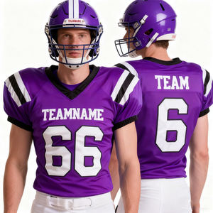 Maillots de <span class=keywords><strong>football</strong></span> américain réversibles unis, design <span class=keywords><strong>gratuit</strong></span>, violet, style rétro, Chicago City - Product Image 3
