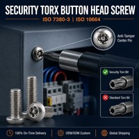 Sekrup Kepala Tombol Torx Keamanan Perangkat Elektronik M2-M12 A2-70 Baja Tahan Karat Mini Tersedia Dalam Stok