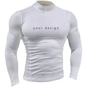 Individuelle Herrenbekleidung Sport sportliches Trainings-T-Shirt Herren langärmeliges Kompressionshemd untere Grundschicht Lauf-Trainingsstudio-T-Shirts