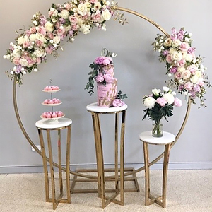 Simpson acciaio inox e MDF <span class=keywords><strong>torta</strong></span> Stand con <span class=keywords><strong>oro</strong></span> e bianco pilastri per la decorazione della tavola di nozze - Product Image 1