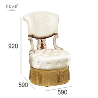 Trône de vanité impérial EKAR Regency |   Chaise de chambre à coucher capitonnée de style anglais de luxe |   Sièges personnalisés haut de gamme