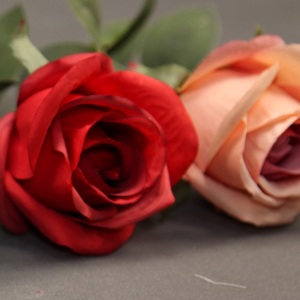 Prezzo economico all'ingrosso di alta qualità decorazione di cerimonia nuziale stelo singolo pesca rosa fiore di seta artificiale fiore rosa spinoso - Product Image 1