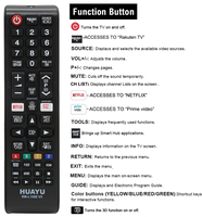HUAYU RM-L1088 V5 Offre Spéciale remplacement universel pour toutes les marques Smart TV télécommande Netflix Prime Video