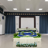 Rideau en tissu pour scène de salle commémorative, draperie de fond pour cérémonie de commémoration, cantonnière décorative de style américain pour salle d'inhumation