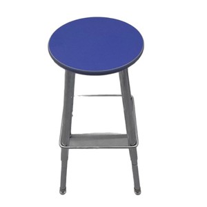 Adjustable Bar <b>Stool</b> Royal Blue <b>Plastic</b> Contemporary Design For Adults - Product Image 5