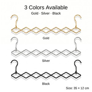 Porte-vêtements multicouche en acier inoxydable <span class=keywords><strong>HL</strong></span>, gain de place, organisateur de placard magique, double crochet, support vertical et horizontal - Product Image 4