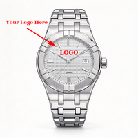Montre à quartz pour homme avec logo personnalisé OEM ODM, boîtier octogonal en alliage de zinc, cadran quadrillé, bracelet en métal, bracelet en silicone, montre à marque privée